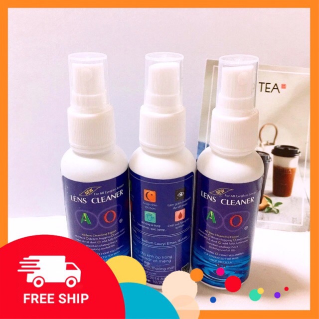 Lọ nước lau kính chuyên dụng dạng xịt, tặng kèm khi cắt mắt kính cận tại Tiệm Kính Ruxi