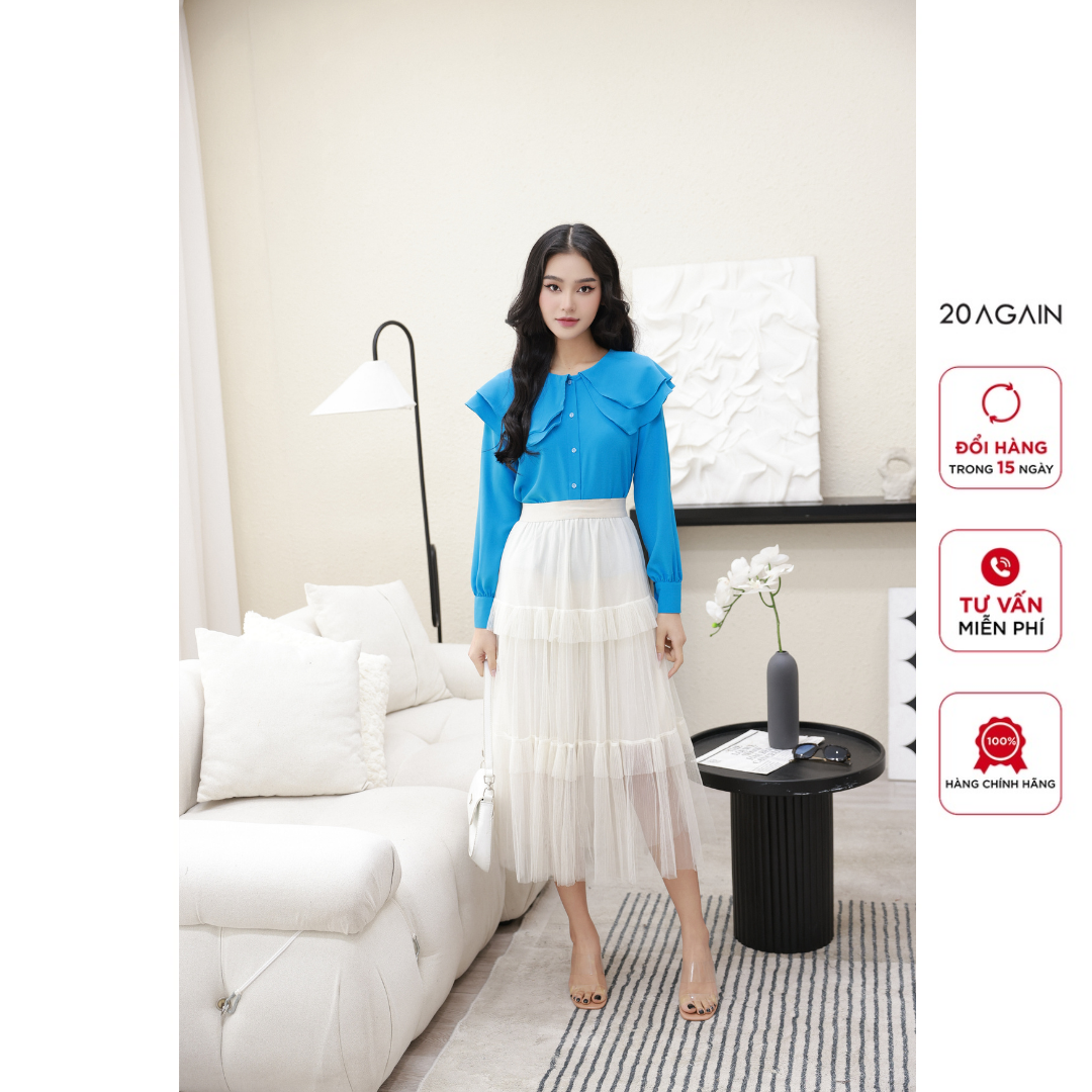 Chân váy cạp chun 20again, xếp ly 3 tầng thanh lịch basic jdw2026