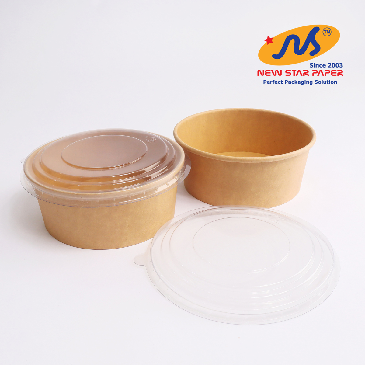 Lốc 20 combo tô giấy kraft 750 - 1000ml & nắp nhựa