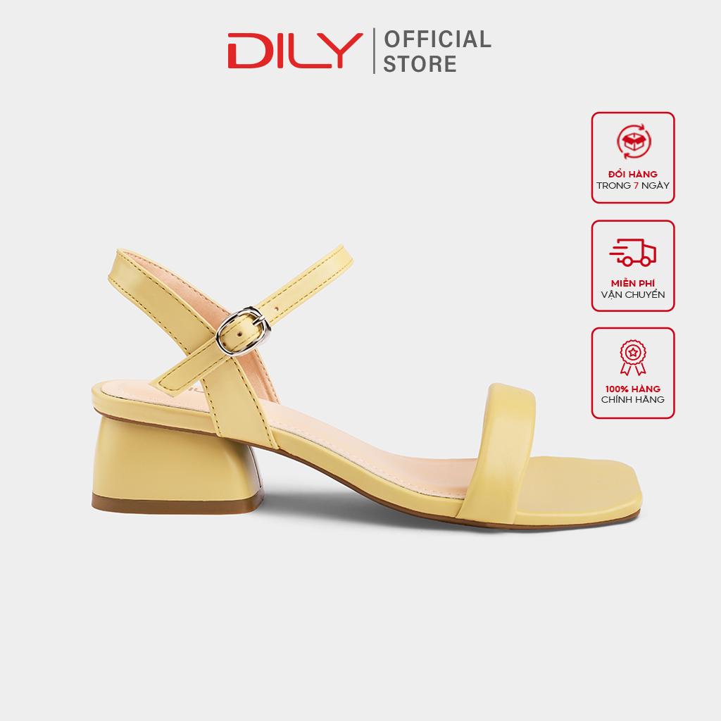 Giày sandal nữ 3cm gót vuông mũi vuông êm chân dily_aa0328