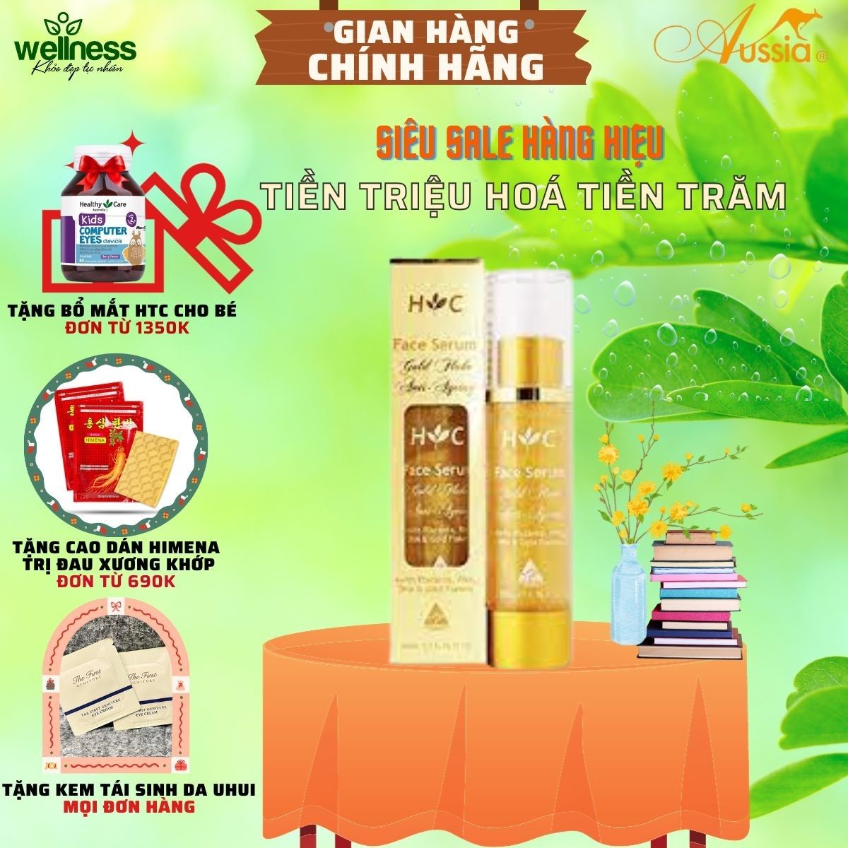 Tinh chất dưỡng da chống lão hóa Healthy Care Anti Ageing Gold Flake Face Serum 50ml