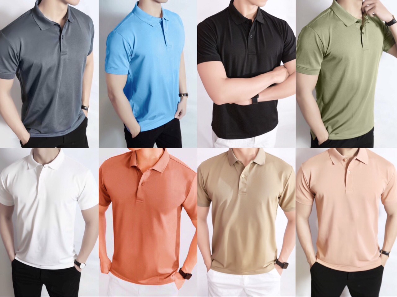 Áo thun nam , Áo thun có cổ chất vải mềm mại thoáng mát co giãn 4 chiều