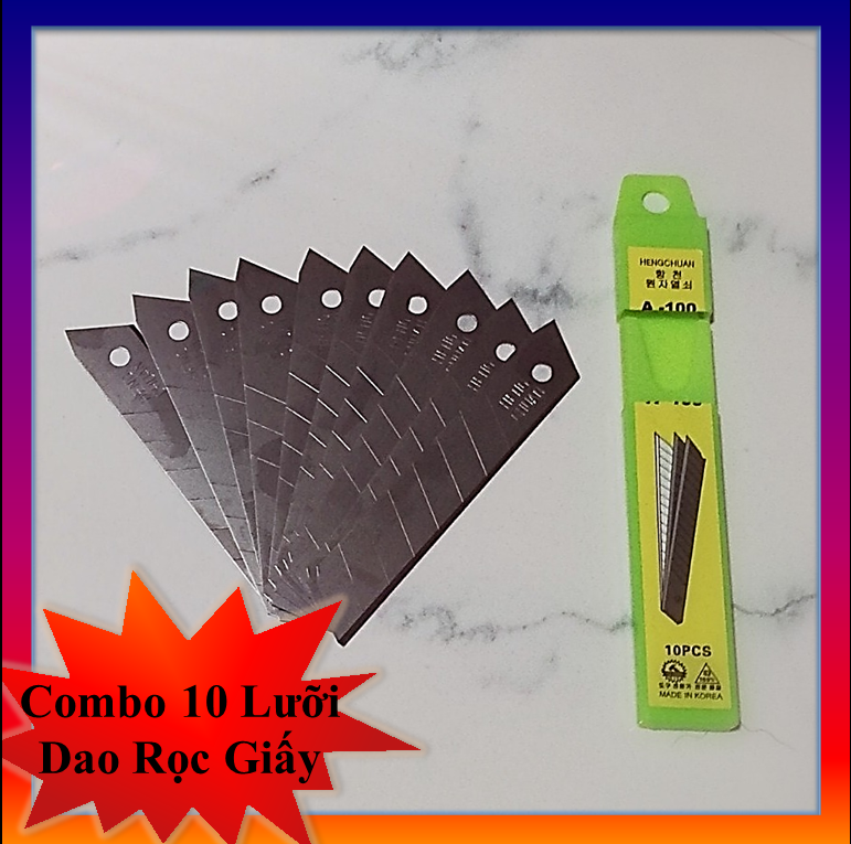 [HCM]Combo 10 Lưỡi Dao Rọc Giấy (loại dùng cho dao size lớn 18mm)