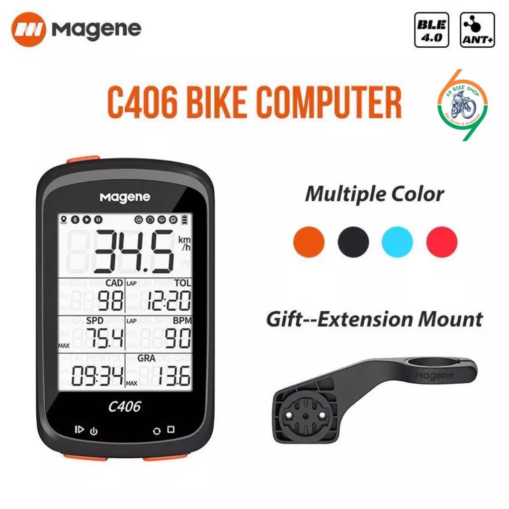 Đồng hồ xe đạp gps thông minh magene c406 kèm pad kết nối ant+ và bluetooth