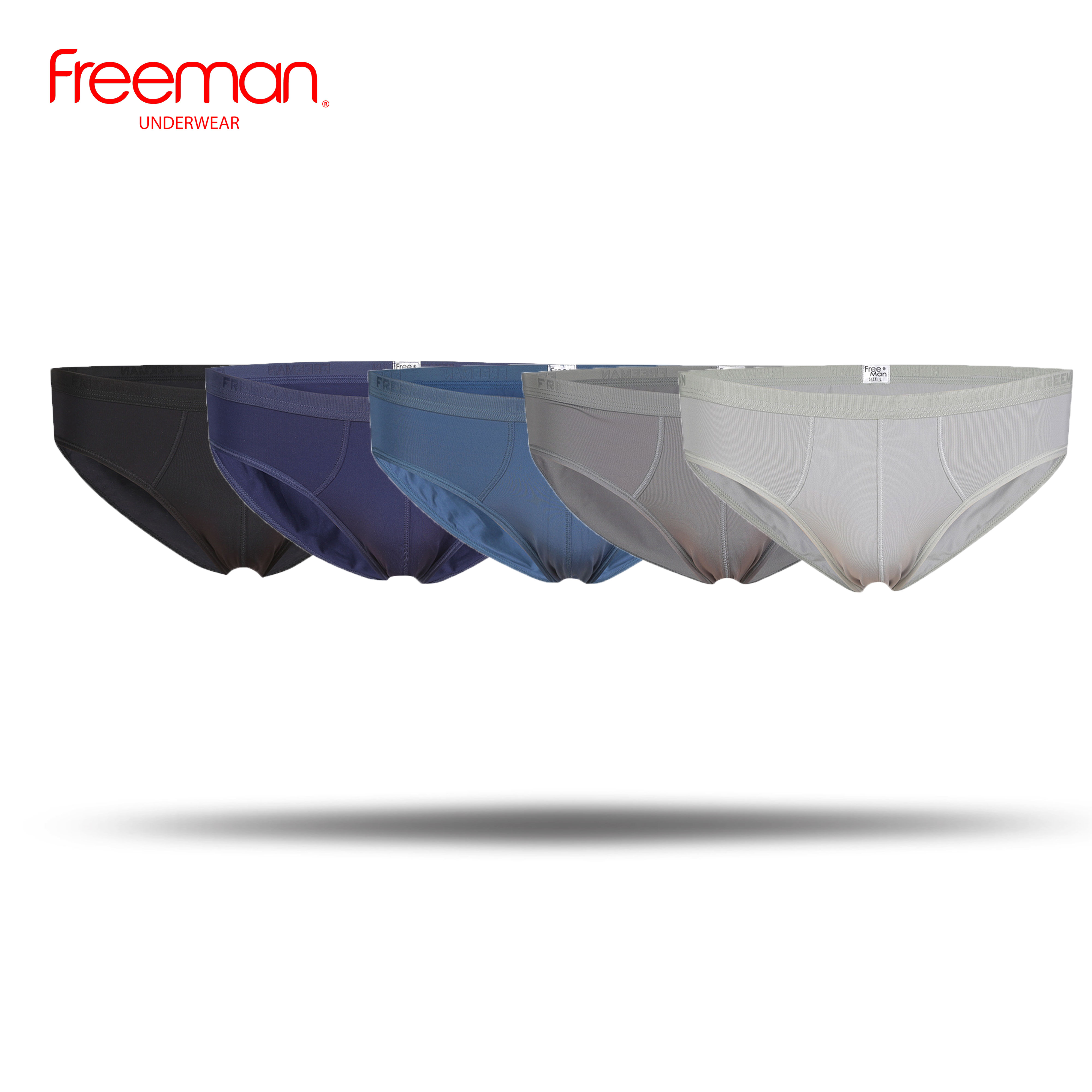 Combo 5 quần lót nam thun lạnh phối lưng bản nhỏ freeman 6042
