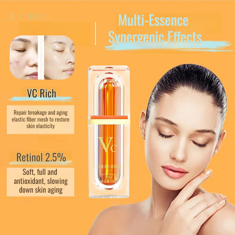 JUELREOU No makeup cream with five levels of vitamin C, whitening, brightening, skin rejuvenation  anti-aging
