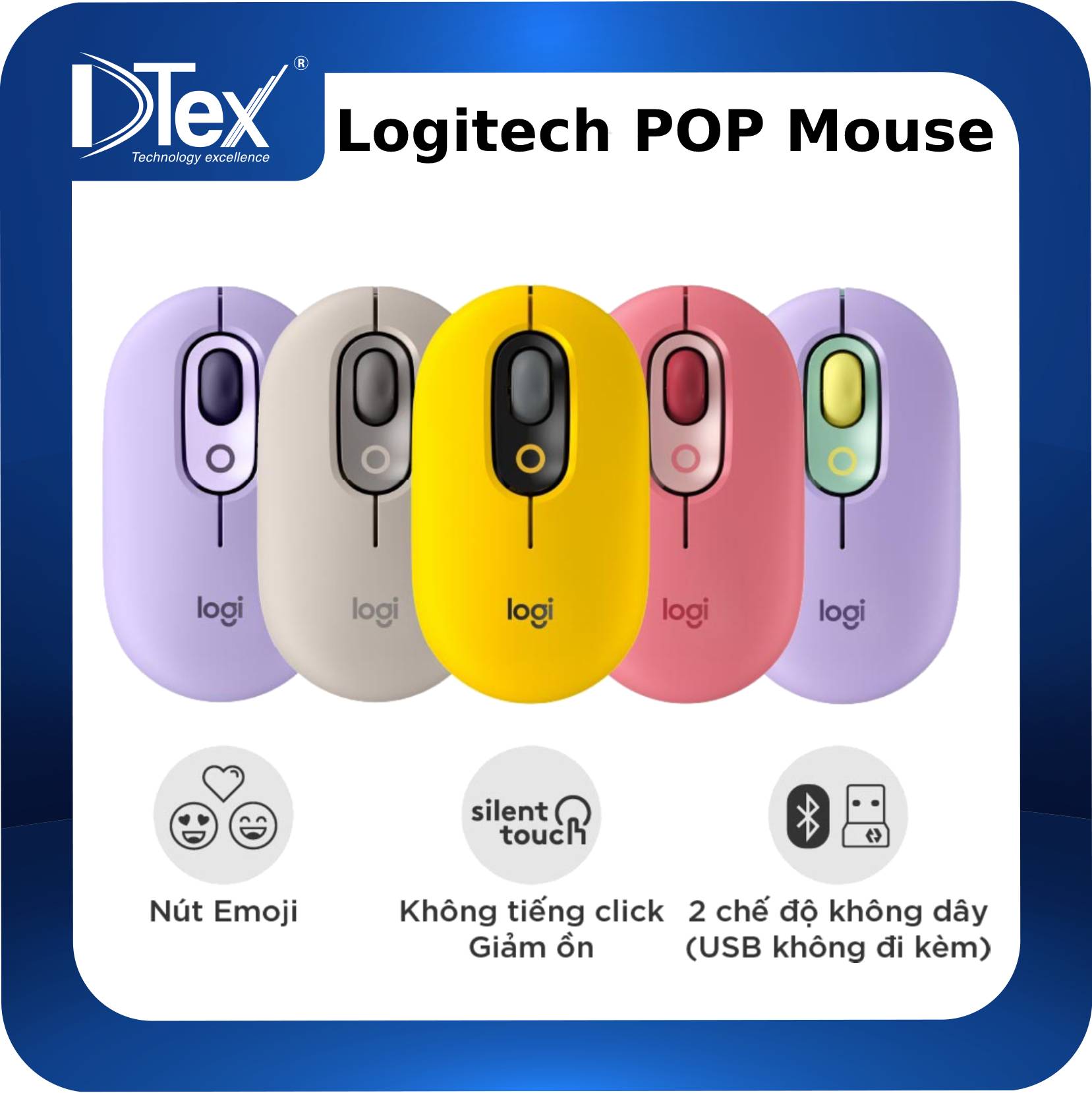Logitech Wireless Mouse pop mouse-hàng chính hãng