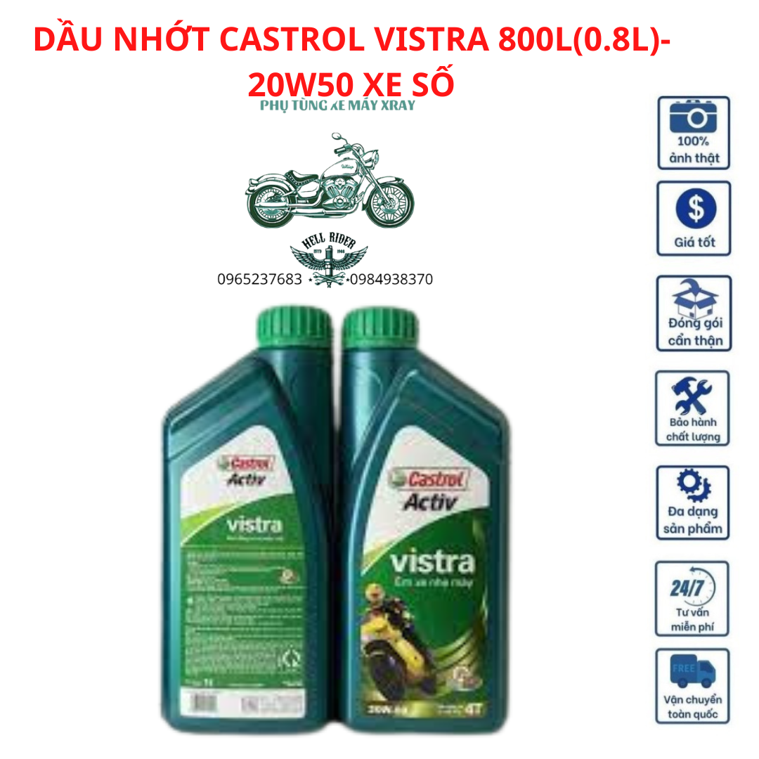 Dầu nhớt castrol vistra 800l- 20w50 xe số
