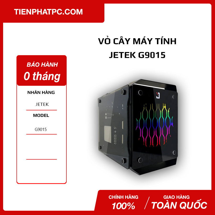 Vỏ case cây máy tính jetek g9015 không fan - fullbox new