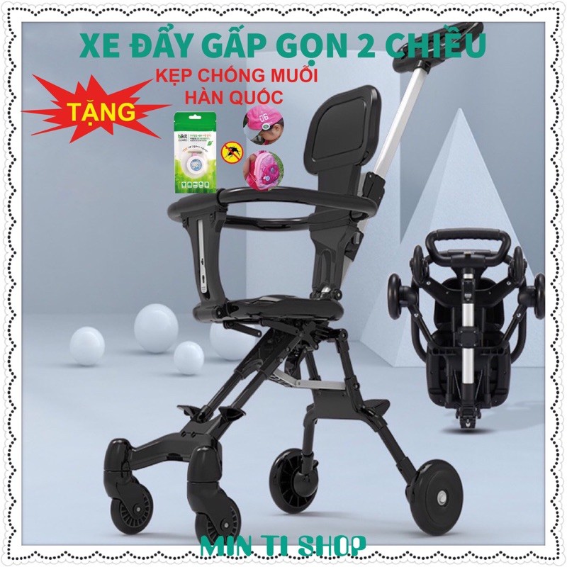Xe đẩy em bé gấp gọn 2 chiều cao cấp siêu nhẹ giá rẻ cho bé sơ sinh 6 tháng 2 tuổi đi dạo đi chơi du lịch