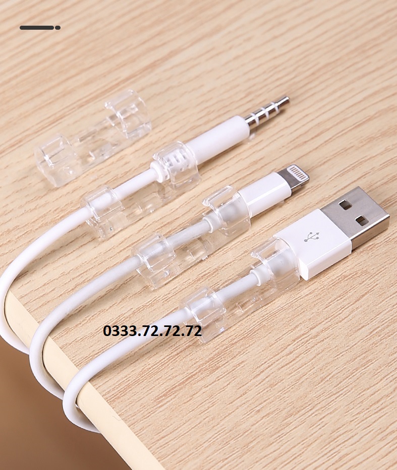 Set 20 Chiếc Nẹp Cố Định Dây Điện, Kẹp Giữ Cáp Sạc, Nẹp Dây Điện Chống Rối, Nhỏ Gọn Tiện Lợi, Dùng Miếng Dán