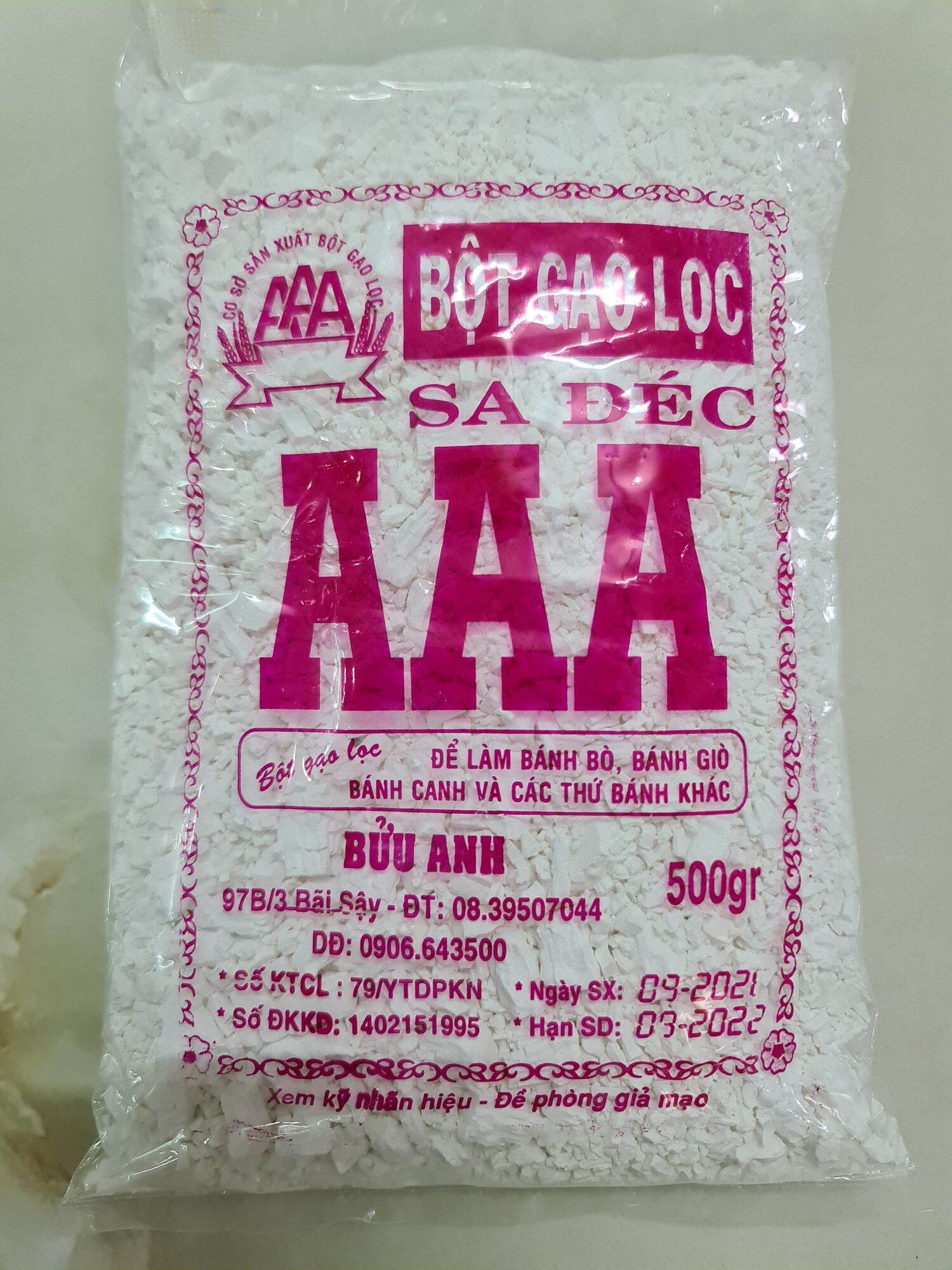 Bột gạo lọc Sa Đéc hiệu AAA gói 500g