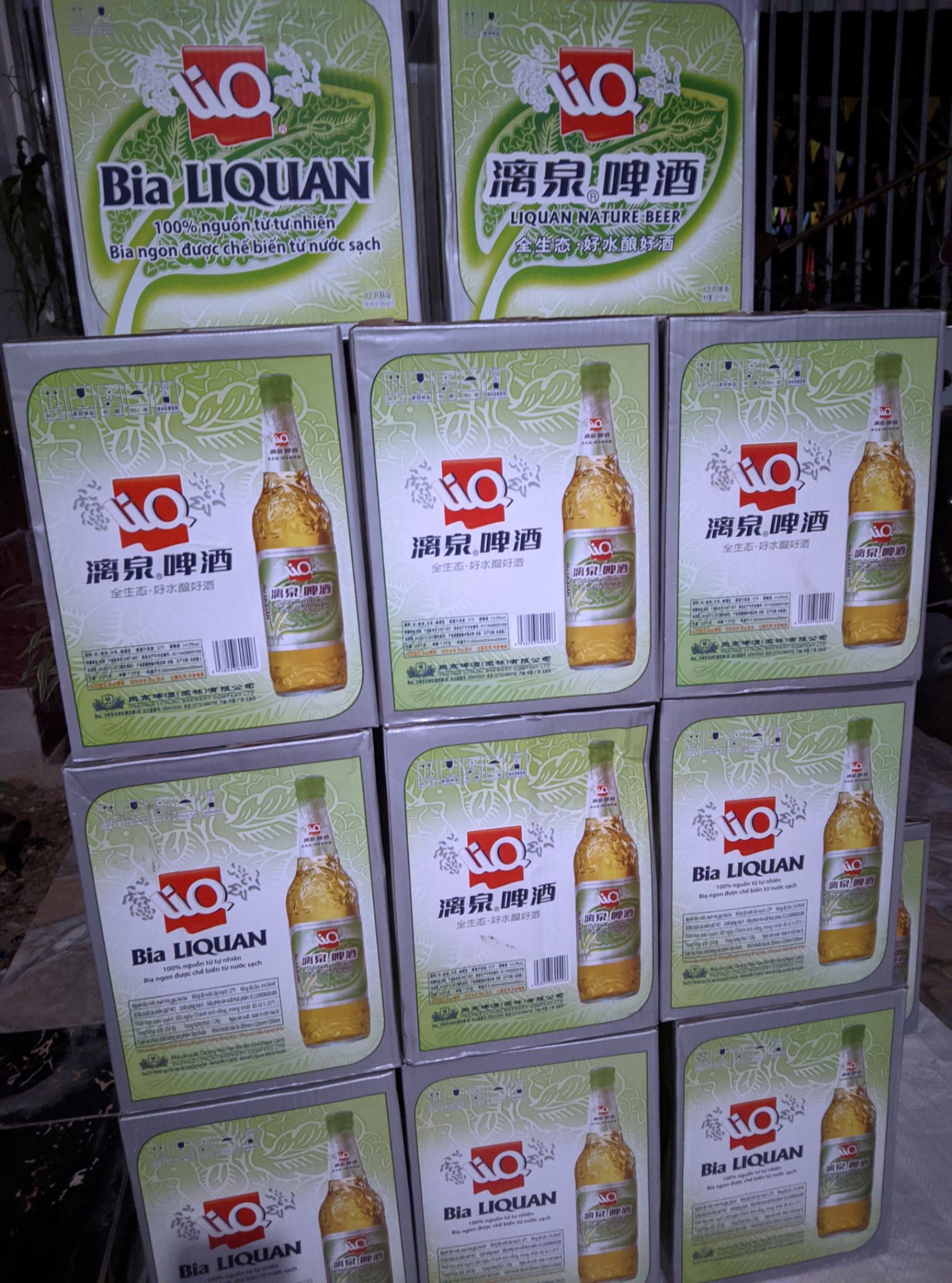 Bia Liquan xanh đóng chai