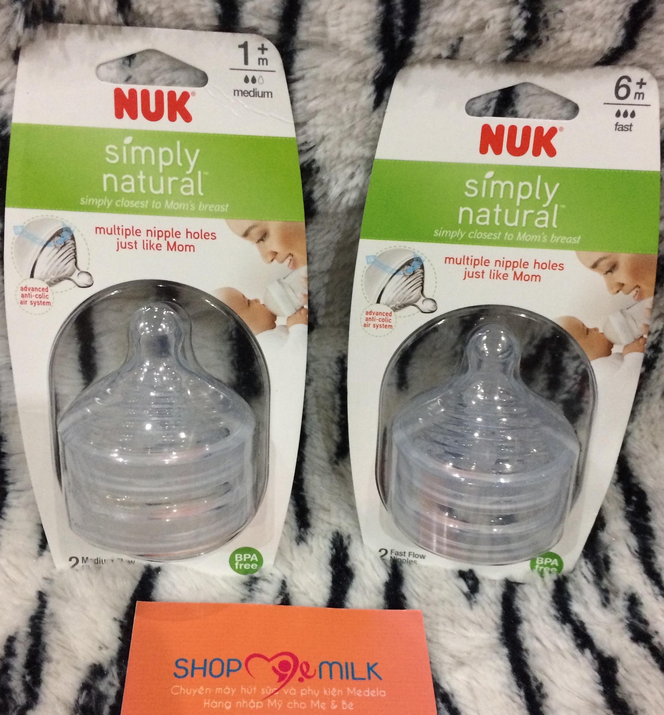 Núm ti bình sữa Nuk Simply Natural
