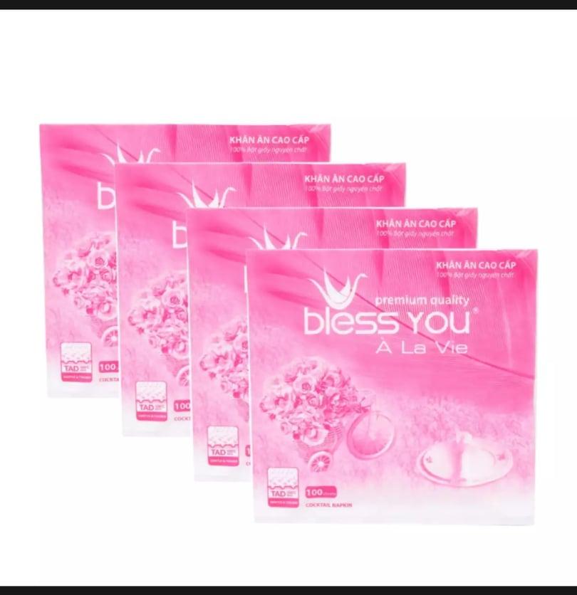 [HCM]Khăn giấy ăn cao cấp Bless You gói 100 tờ 33x33cm