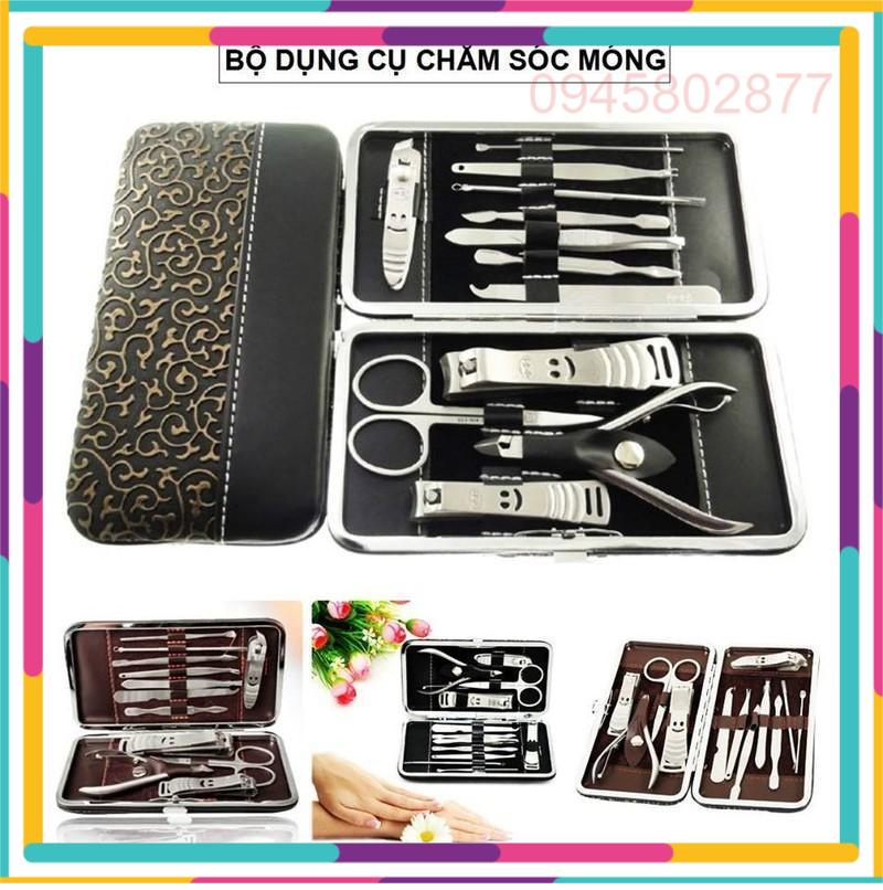 Bộ cắt móng 12 món lớn -bộ bấm móng tay 12 món, bộ kiềm bấm móng 12 chi tiết- bộ bấm móng tay nhiều phụ kiện gọt dũa móng