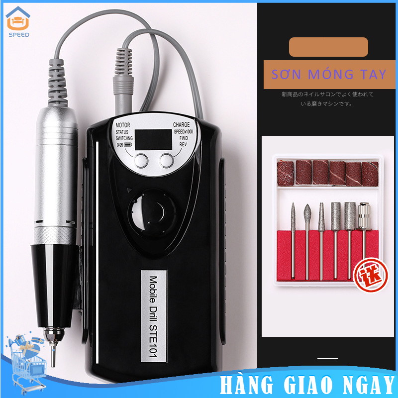 Máy mài móng tích điện làm nail, máy mài nail mài gel tích điện cầm tay mini cao cấp-tặng kèm bồ đầu mài