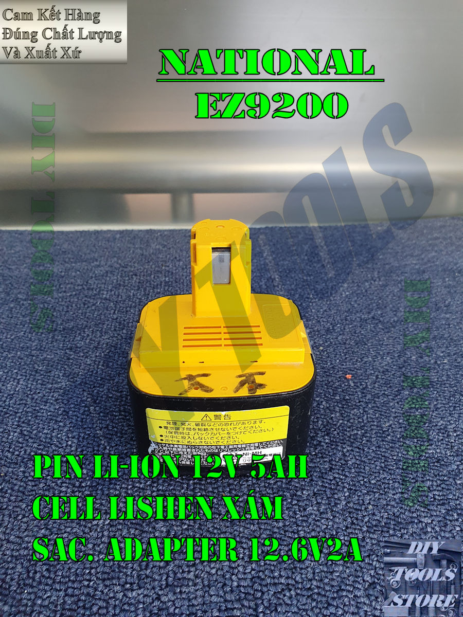 Khối pin national ez9200 12v 5ah dùng cho các loại máy công cụ national 12v dạng đế chọt