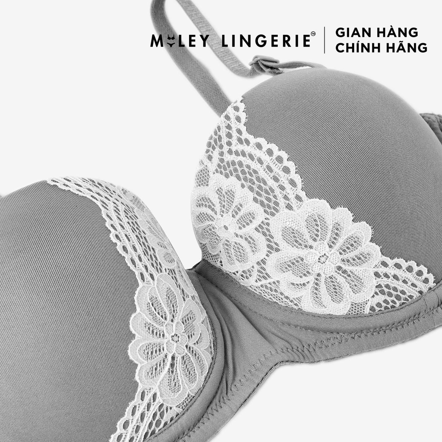Áo Ngực Cúp Ngang Mút Mỏng Tháo Dây Premium Miley Lingerie - Màu xám