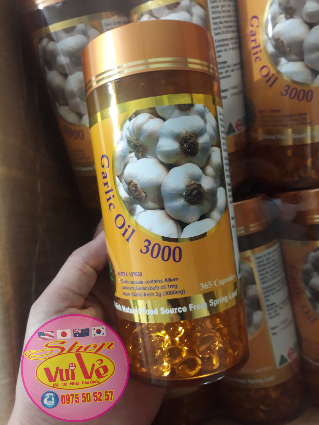 Viên tinh dầu tỏi Spring Leaf Garlic Oil 3000mg 365 viên của Úc