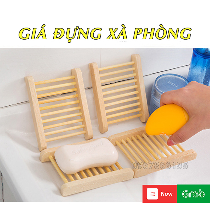 Giá gỗ đựng bánh xà bông, xà phòng tắm