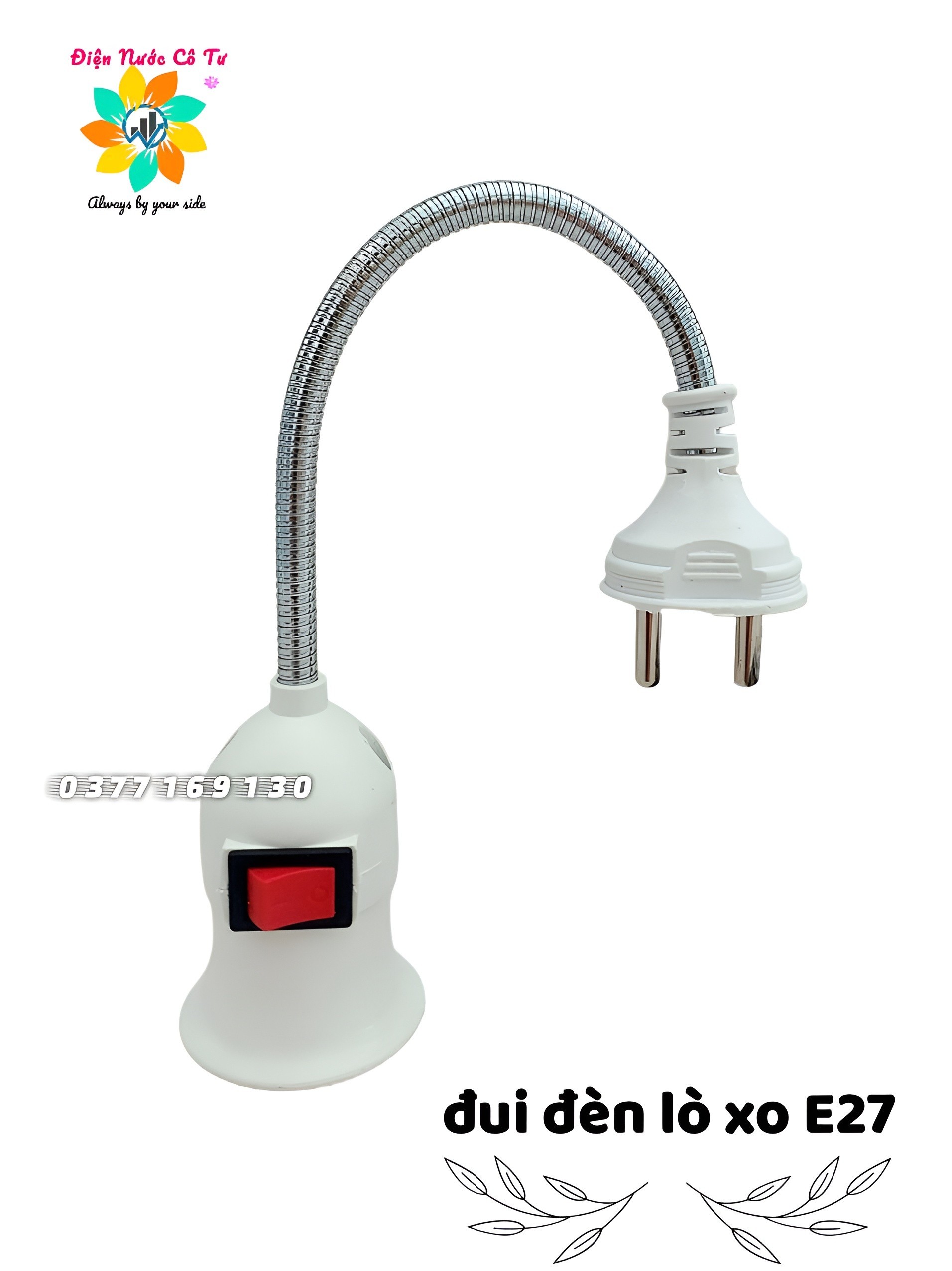 Đuôi đèn lò xo công tắc e27