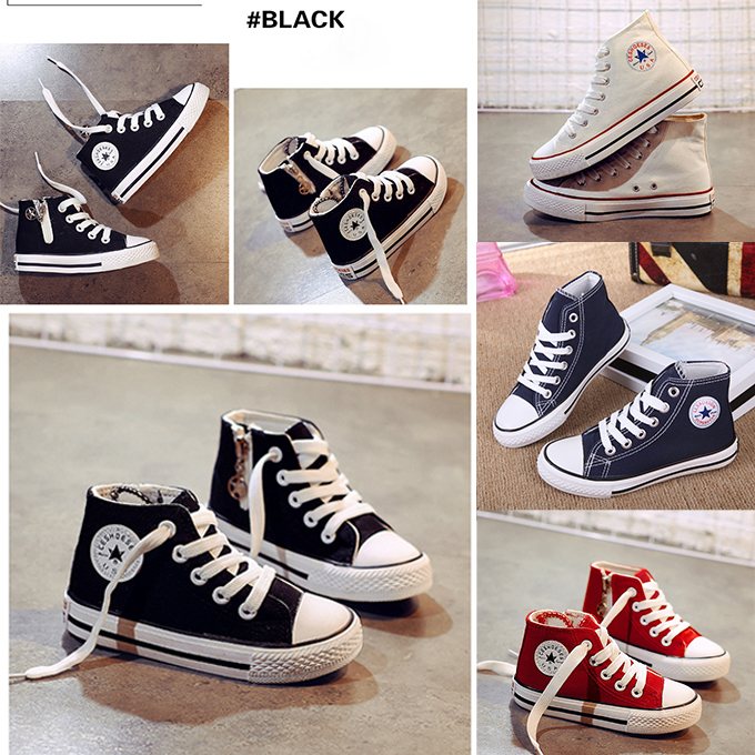 [Tặng Kính Thuglife] Giày Trẻ Em Cho Bé Trai, Bé Gái Cao Cổ Chất Vải Canvas