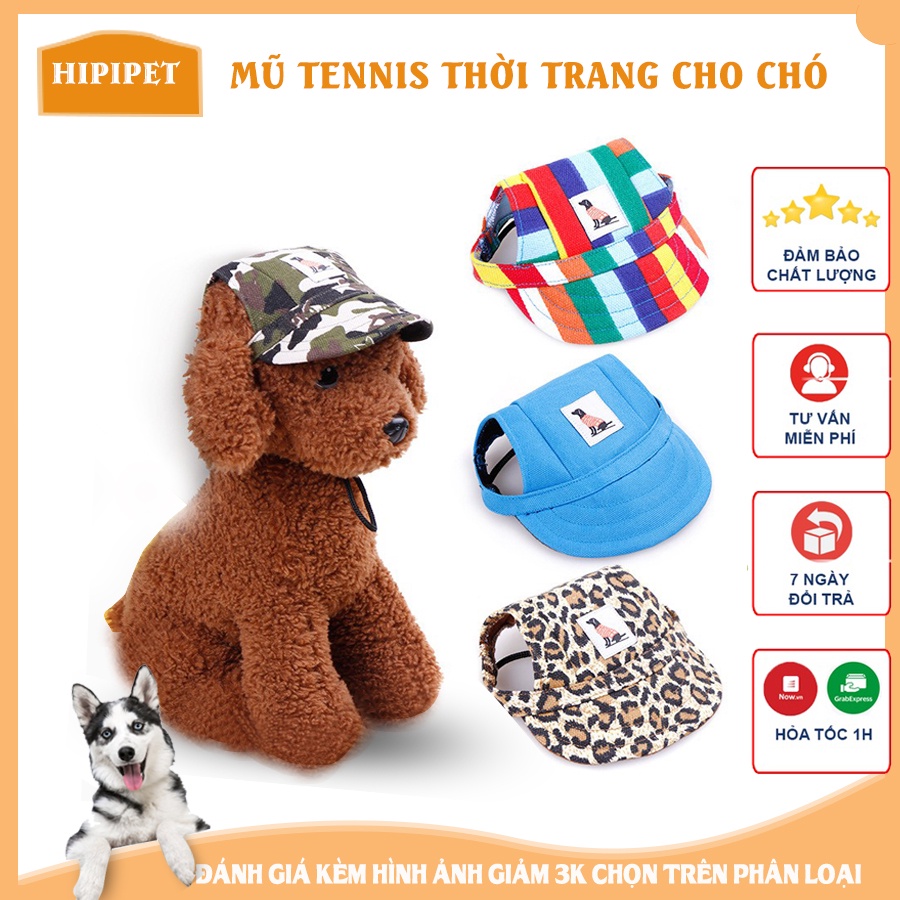 Mũ cho chó HIPIPET  mũ bóng chày vải lenin phụ kiện thời trang xuân hè cho thú cưng