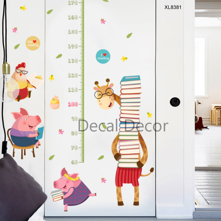 Decal dán tường đo chiều cao cho bé hình hươu cao cổ XL8381 - Decal thước đo chiều cao - Giấy dán tường trang trí - Decal trang trí nhà cửa