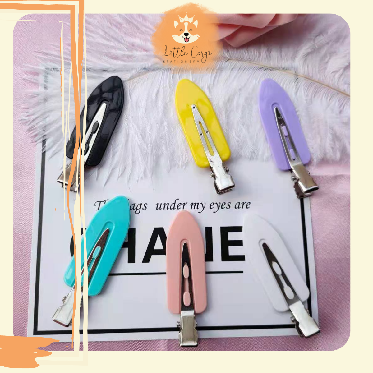 Set 5 kẹp tóc mỏ vịt hợp kim nhựa mix màu ngẫu nhiên - Kẹp tóc mái BB mỏ vịt Hàn Quốc
