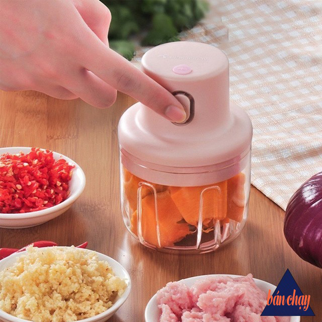 Máy xay tỏi ớt, máy xay cầm tay mini-Máy xay tỏi ớt mini, máy xay tỏi ớt bằng điện xay thịt, thức ăn, gia vị,máy xoay tỏi ớt
