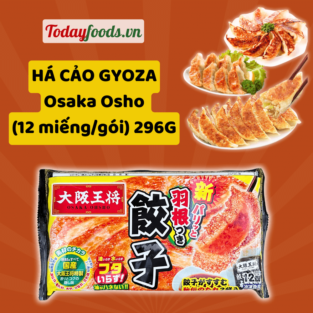 Bánh Gyoza Osaka Osho Nhật Bản (12 miếng/gói) 296G (Đông Lạnh) | Ngon giòn rụm