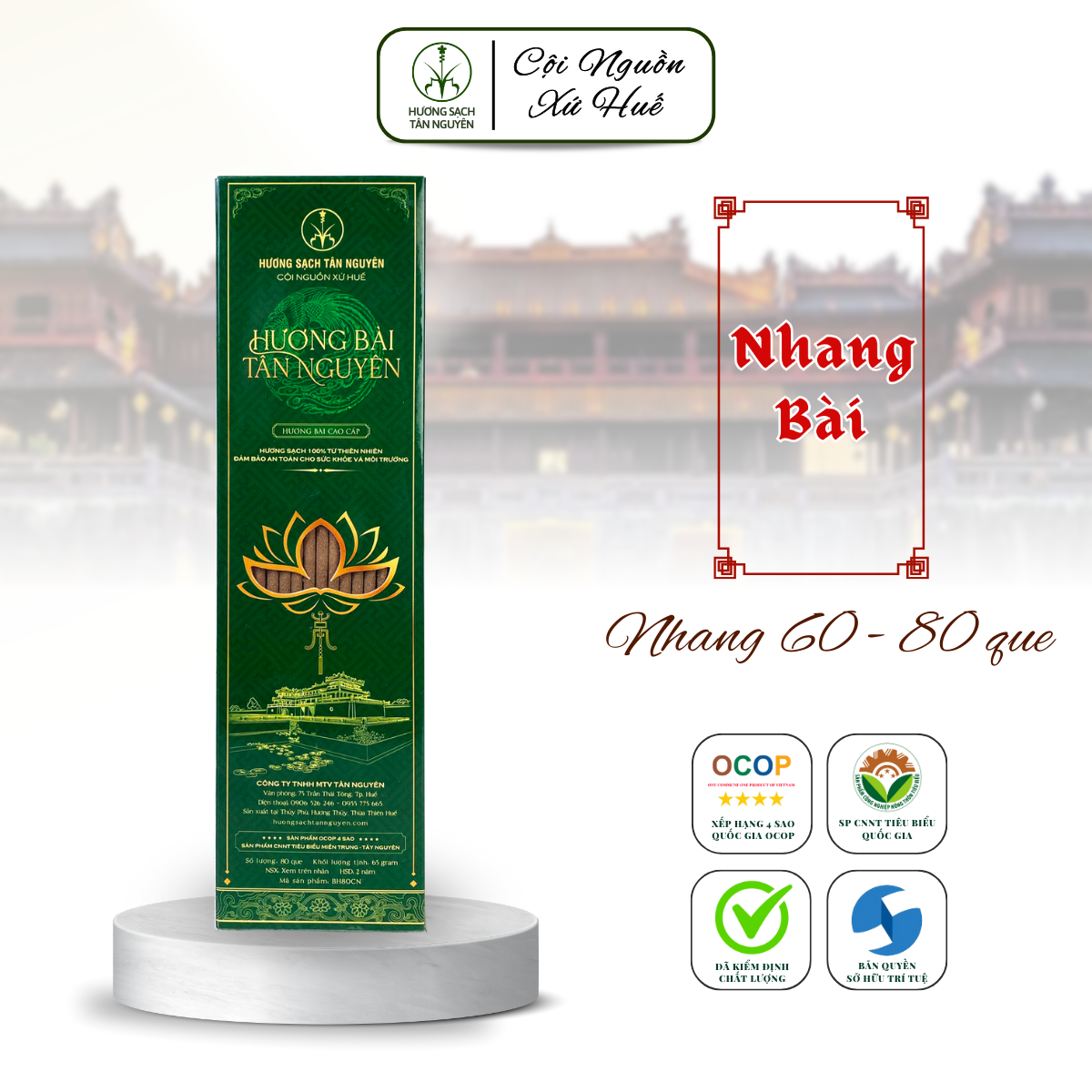 Hương Sạch Tân Nguyên, nhang thơm, hương bài sạch không hóa chất, mùi vị Tết quê hương, hộp 60-80 que