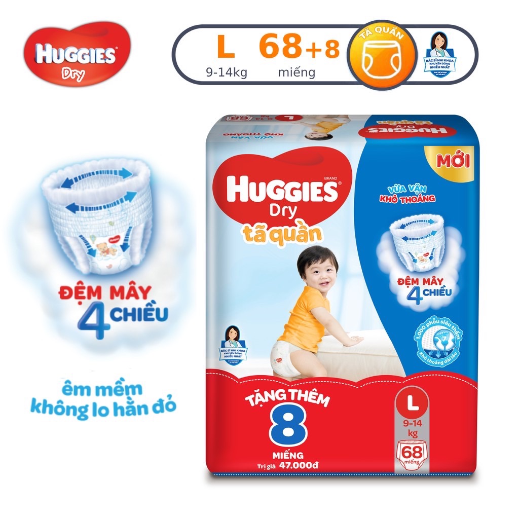 Tã quần Huggies size L68 miếng