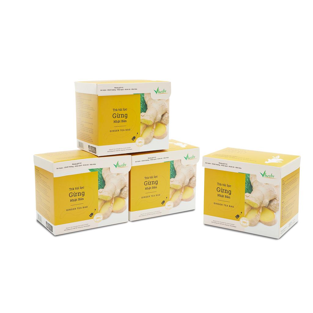 Combo 3 hộp trà gừng nhật bản vherbs