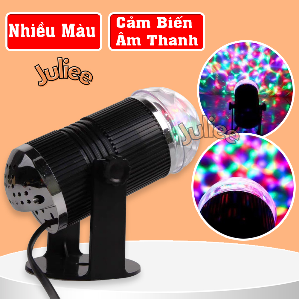 Đèn Led Xoay Trang Trí 7 Màu Cảm Biến Nhạc - Đèn Trang Trí Sân Khấu Phòng Karaoke Xoay 360 Độ, Đèn Phòng Bay Đèn Trang Trí Phòng Ngủ
