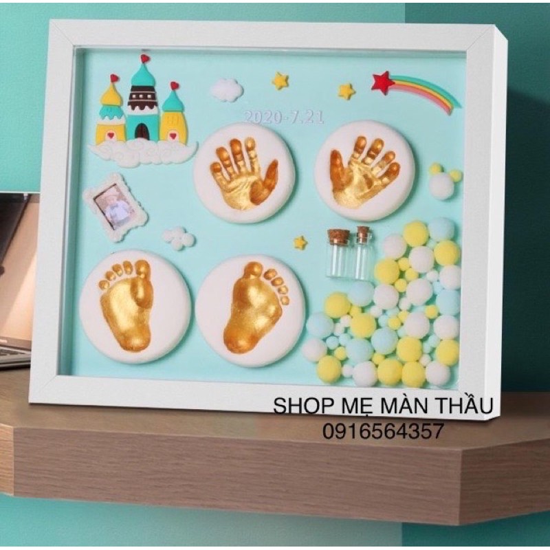 Bộ khung ảnh in dấu tay chân cho bé trai bé gái New