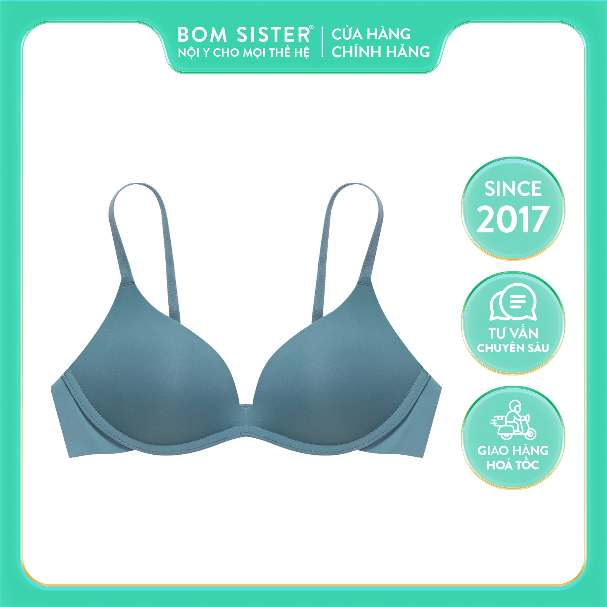 Áo lót không gọng, mút mỏng thun lạnh thoải mái mát mẻ, áo lót cho học sinh nâng ngực tự nhiên BOM SISTER A1016