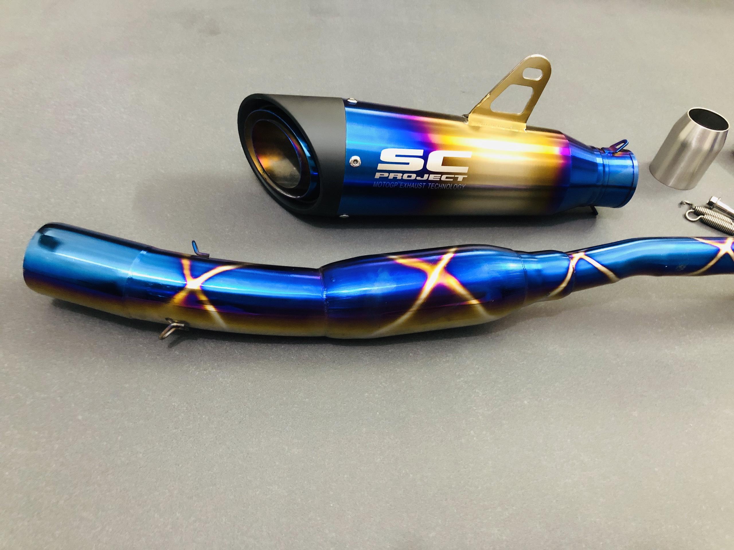 [HCM]SET Pô SC xéo mạ titannium Full system nhập khẩu cao cấp dùng cho hầu hết các dòng xe hiện nay _Hoành Sơn