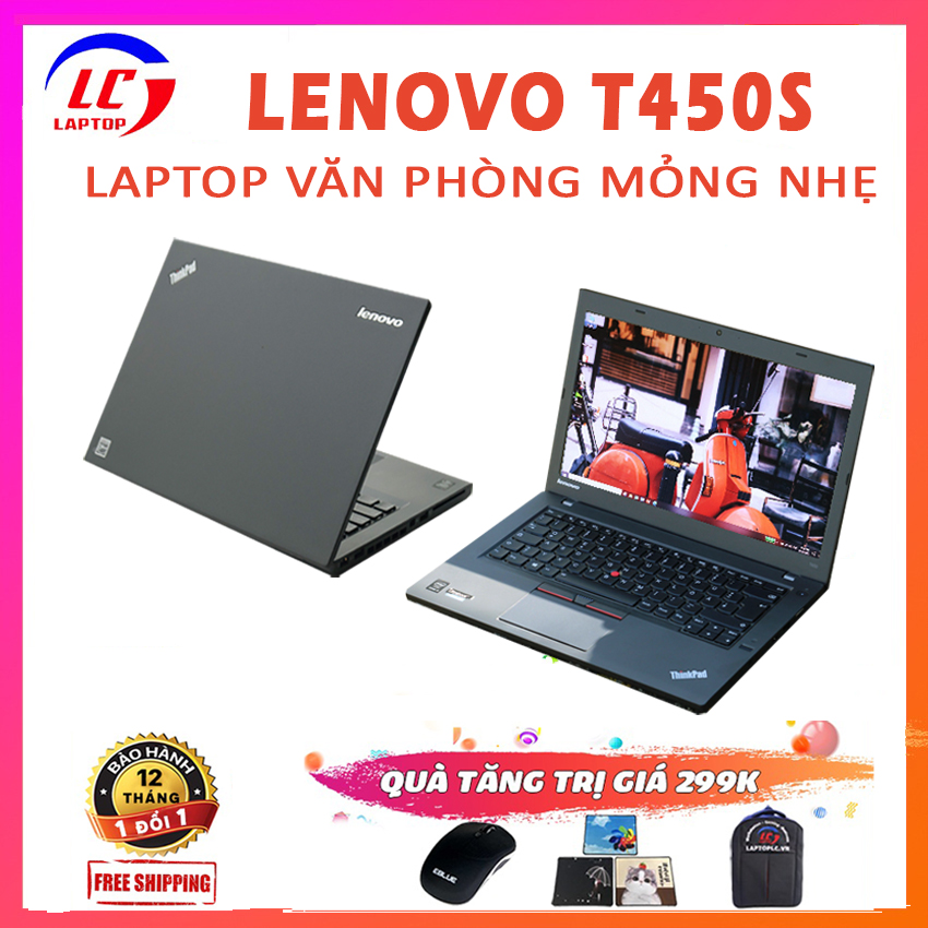 [Trả góp 0%]Laptop Chuyên Đồ Họa Cao Cấp Laptop Bền Đẹp Lenovo Thinkpad T450s i5-5300U VGA On Intel HD 5500 Màn 14 inch Full HD Laptop Lenovo