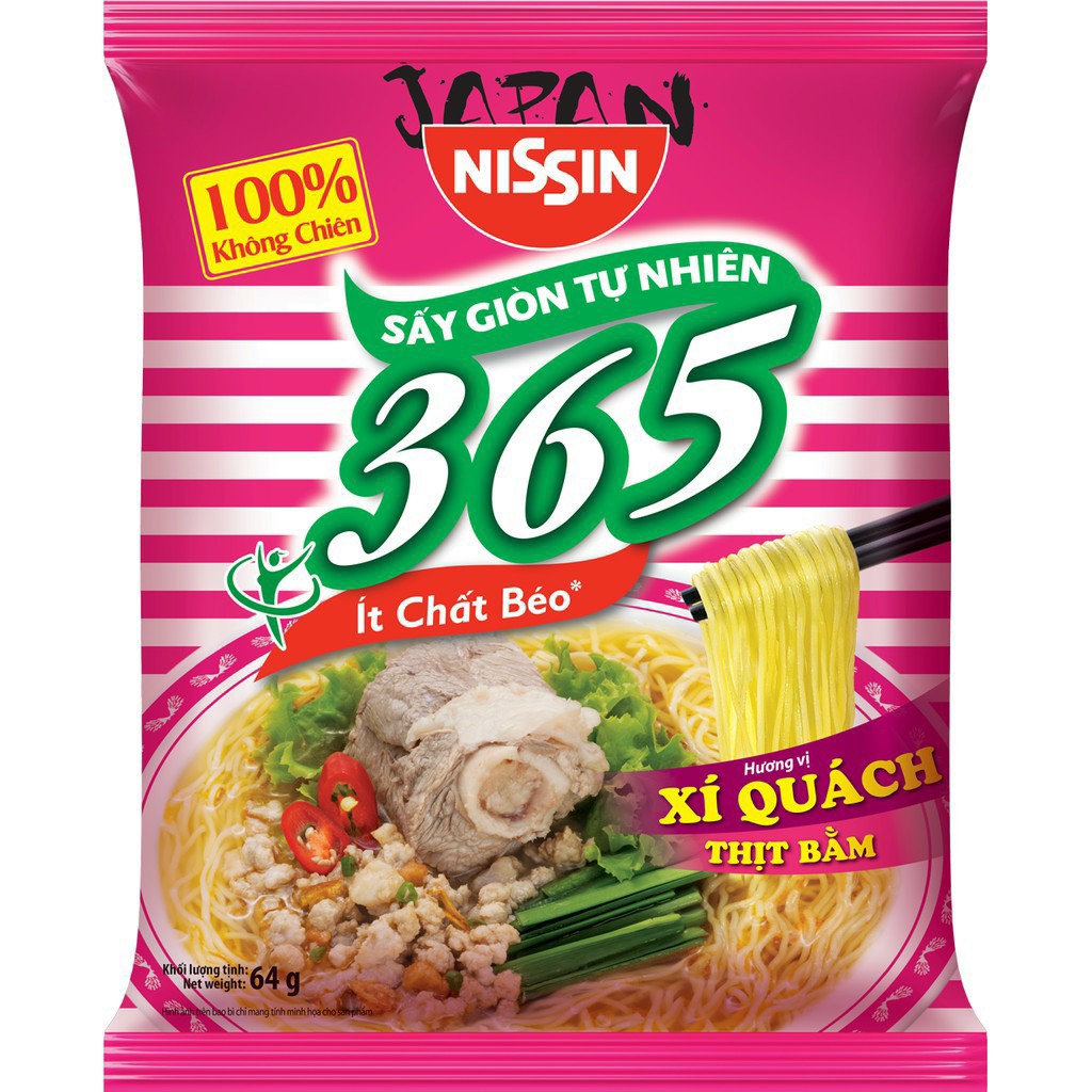 Thùng 30 gói mì 365 không chiên xí quách thịt bằm
