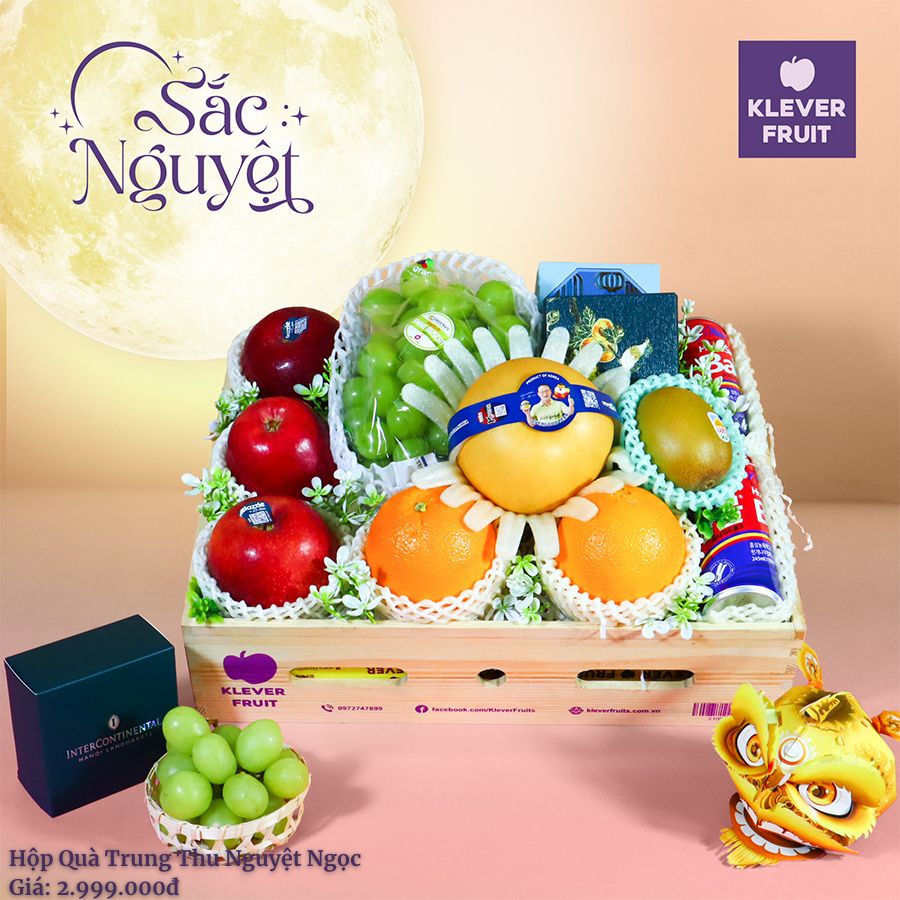 Hộp Bánh Trung Thu Mix Trái Cây Nhập Khẩu - Nguyệt Ngọc