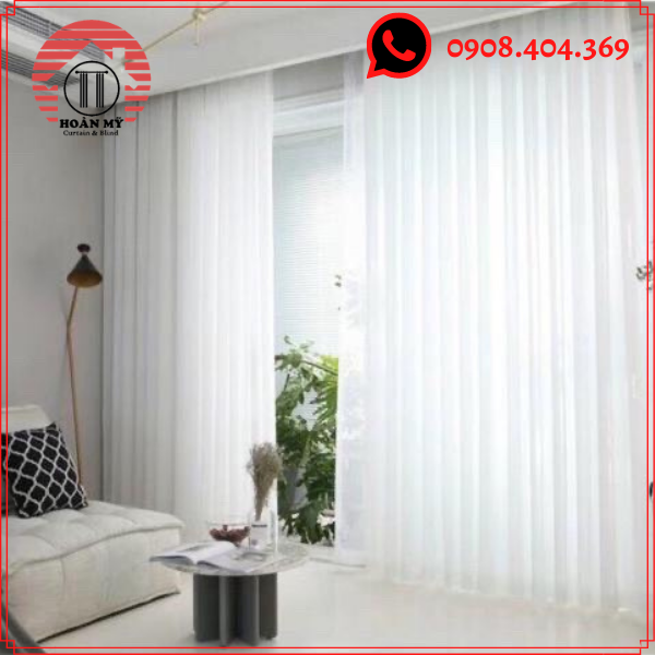 Rèm voan trắng xước,nhiều kích thước trang trí decor phòng.