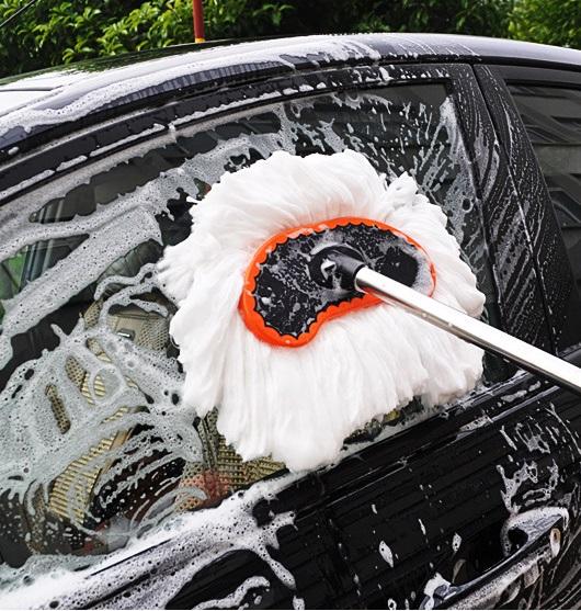 Cây lau chùi rửa xe ô tô cán dài, chổi lông mịn vệ sinh ô tô cán 128cm