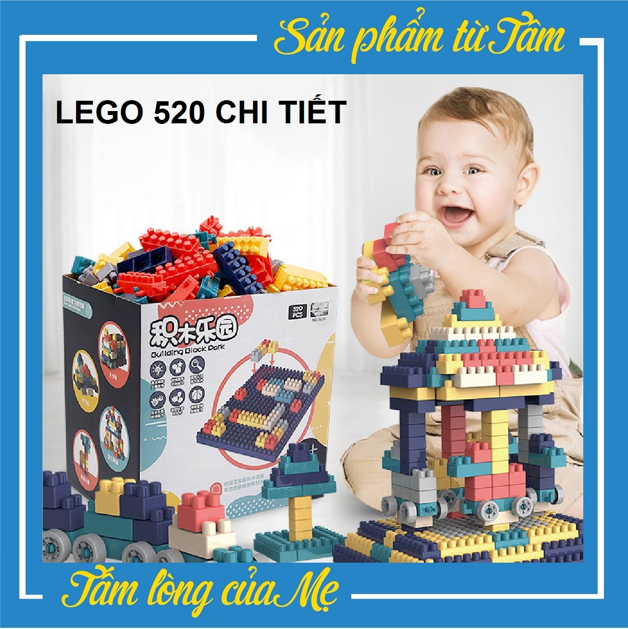 Đồ chơi xếp hình lắp ráp lego các khối xây dựng trí tuệ 520 chi tiết