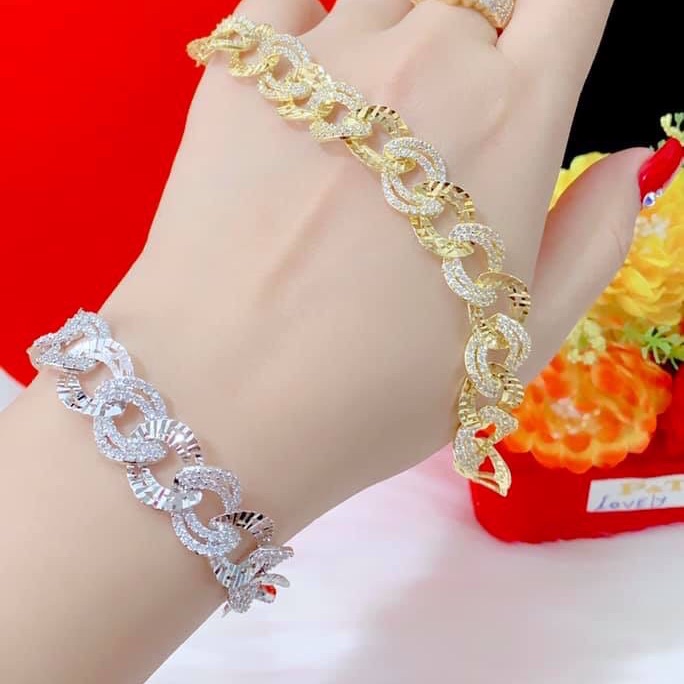 Lắc tay nữ mạ vàng 18k mạ bạch kim cực đẹp