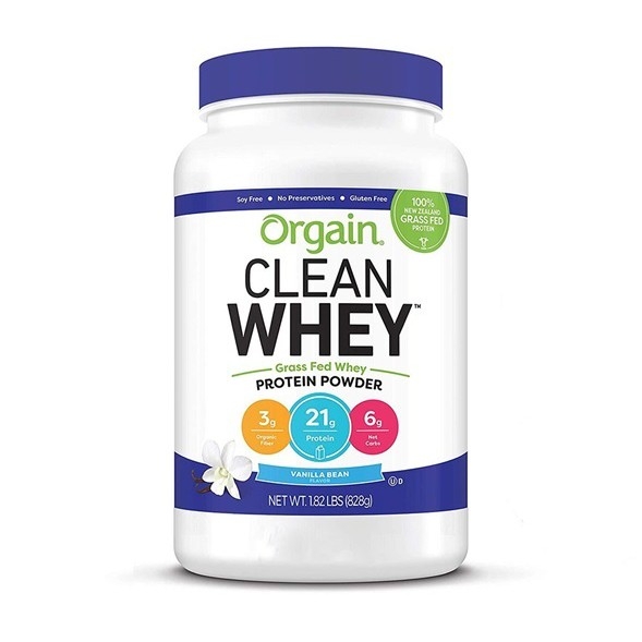 Bột Whey Orgain Grass Fed Protein, Orgain Grass Fed Clean Whey Protein Powder, Creamy Chocolate / Vanilla Fudge - Low Net Carbs, Gluten Free, Soy Free, No Sugar Added, Kosher, Non-GMO, 1.82 Pound (828g)
