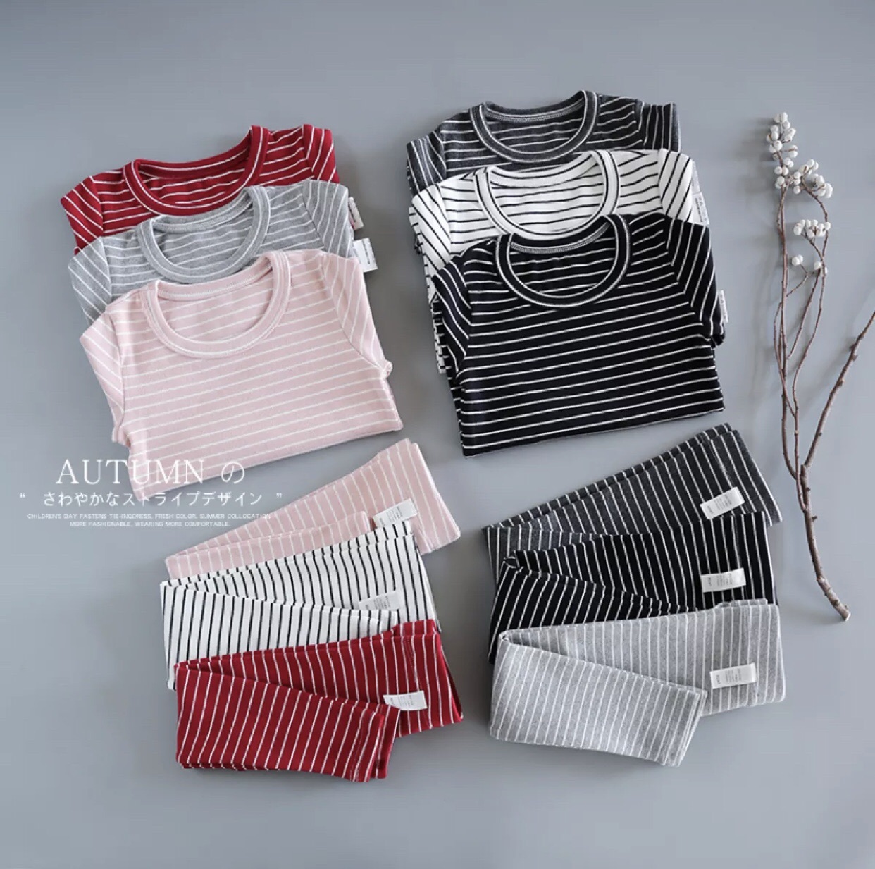 Sét bộ sọc dài tay bé trai, bé gái coton (size5- 20kg)