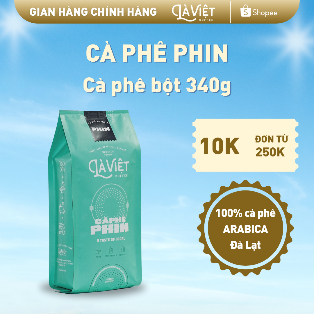 Cà Phê Bột Là Việt Phin 100% Arabica 340g Vị Đậm Mạnh
