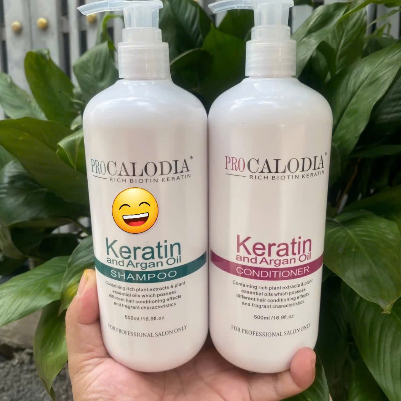 Bộ dầu Gội xả Pro Calodia Keratin phục hồi siêu mượt cho tóc khô hư tổn 500ml - Cặp